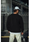 Kışlık Bisiklet Yaka Üç İplik Basic SweatShirt - Siyah