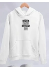 Kışlık Üç İplik Kapüşonlu SweatShirt - Beyaz