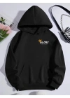 Kışlık Üç İplik Kapüşonlu SweatShirt - Siyah