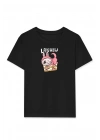 Kız Labubu Çocuk Baskılı T-Shirt - Siyah