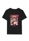 Kız Labubu Çocuk Baskılı T-Shirt - Siyah