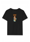 Kız Labubu Çocuk Baskılı T-Shirt - Siyah