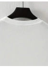 LB Baskılı Ön Arka Oversize Bisiklet Yaka Kısa Kol T-shirt - Beyaz