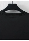 LB Ön Arka Baskılı Oversize Bisiklet Yaka Yazlık T-shirt - Siyah