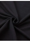 Leopar Desenli Fiyonklu Tişört - Rahat Polyester, Makinede Yıkanabilir, Bisiklet Yaka, Kadınlar için Yazlık Günlük Üst - Siyah
