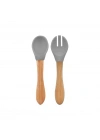 Mama Kaşığı ve Çatal Seti Powder Grey