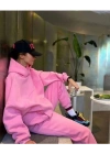 Nakış İşlemeli Üç İplik Sweat Takım- Pembe