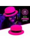 Neon Pembe UV Parti Şapkası Plastik