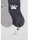 NessiWorld Bear Penye Soket Çorap 2Li BS10116 Gri