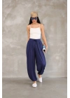 Osy Modal Yumuşak Dokulu Kumaş Şalvar Pantalon - Lacivert