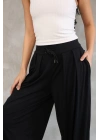 Osy Modal Yumuşak Dokulu Kumaş Şalvar Pantalon - Siyah