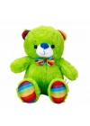 Oturan Kurdeleli Renkli Peluş Ayı 30 cm