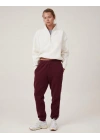 Oversize Yarım Farmuarlı Yakalı Basic SweatShirt - Beyaz