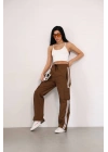 Praşut Kumaş Kargo Çeplı Baggy Esofman - Kahve