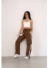 Praşut Kumaş Kargo Çeplı Baggy Esofman - Kahve