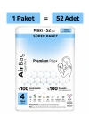 Premium Plus Airbag Comfort Bebek Bezi 4 Beden 52 Adet