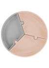 Puzzle Vakum Tabanlı Silikon Tabak Bubble Beige / Powder Grey