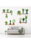 Raflı Saksılı Çiçek Tasarımlı Yapışkanlı Sticker MC-480B