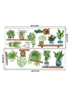 Raflı Saksılı Çiçek Tasarımlı Yapışkanlı Sticker MC-480B