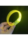 Sarı Led Işıklı Baskı Yapılabilen Pilli Bileklik Bilezik 1,5 cm Genişlik