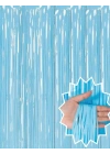 Soft Mavi Püsküllü Kapı Perdesi - Parti, Baby Shower, Sünnet Süsü 1x2 m