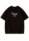 Thousand Ön Arka Baskılı Oversize Bisiklet Yaka T-shirt - Siyah