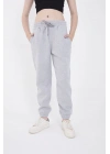 Üç İplik Basic Lastikli Eşofman Pantolon - Gri
