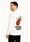 Üç İplik Kapüşonlu Ön ve Arka Baskılı SweatShirt hoodie - Beyaz