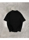 Unisex Basic Bisiklet Yaka Oversize T-Shirt - Siyah