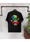 Unisex Baskılı Kısa Kol Çocuk T-Shirt - Siyah