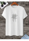Unisex Baskılı Oversize T-Shirt - Beyaz