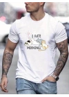 Unisex Baskılı Oversize T-Shirt - Beyaz