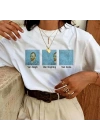 Unisex Baskılı Oversize T-Shirt - Beyaz