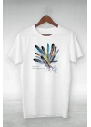 Unisex Baskılı Oversize T-Shirt - Beyaz