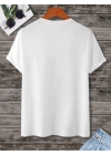 Unisex Baskılı Oversize T-Shirt - Beyaz