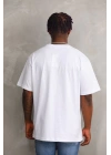 Unisex Baskılı Oversize T-Shirt - Beyaz
