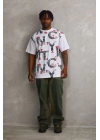 Unisex Baskılı Oversize T-Shirt - Beyaz