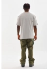 Unisex Baskılı Oversize T-Shirt - Gri