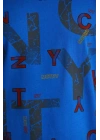 Unisex Baskılı Oversize T-Shirt - Mavi