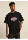 Unisex Baskılı Oversize T-Shirt - Siyah