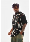 Unisex Baskılı Oversize T-Shirt - Siyah