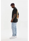 Unisex Baskılı Oversize T-Shirt - Siyah