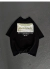 Unisex Baskılı Oversize T-Shirt - Siyah