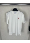 Unisex Bisiklet Yaka Baskılı Oversize T-Shirt - Beyaz