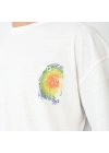 Unisex Bisiklet Yaka Baskılı Oversize T-Shirt - Beyaz