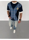 Unisex Bisiklet Yaka Baskılı Oversize T-Shirt - Siyah