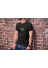 Unisex Bisiklet Yaka Baskılı Oversize T-Shirt - Siyah