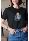 Unisex Bisiklet Yaka Baskılı Oversize T-Shirt - Siyah