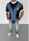 Unisex Bisiklet Yaka Baskılı Oversize T-Shirt - Siyah