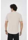 Unisex Bisiklet Yaka Slim fit T-Shirt- Bej